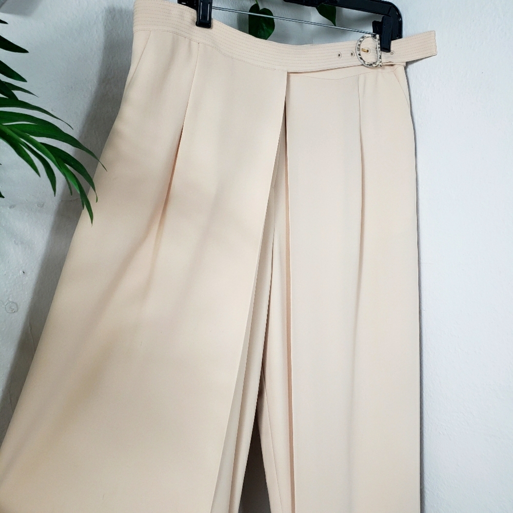 Ferragamo Overlapping Pleats - Wide -Leg- Cropped w/ Pockets & Reptile Buckle 10
